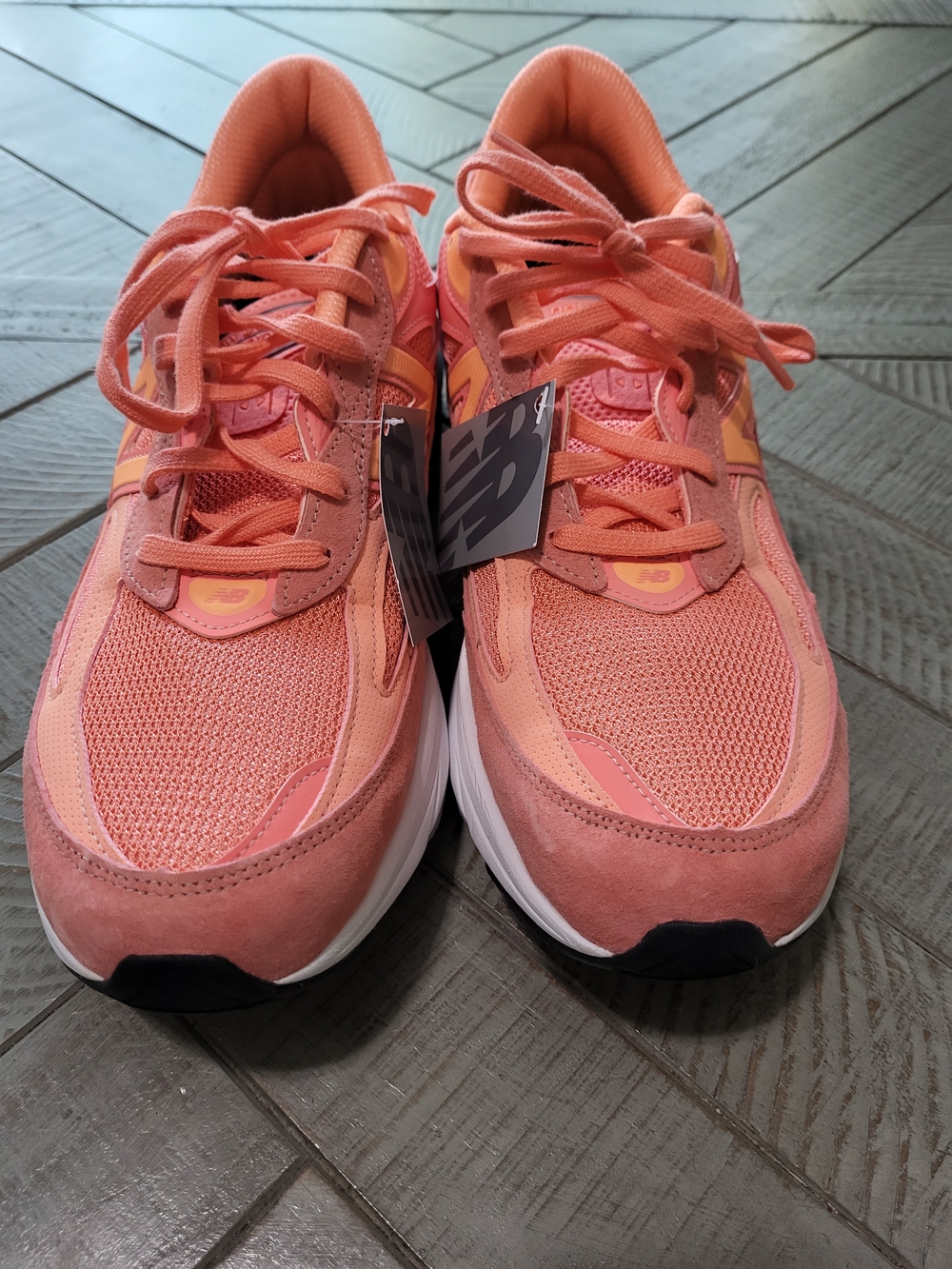 New Balance Men's 990v6 Athletic Sneakers Coral Peach Made In USA - Picture 3 of 9